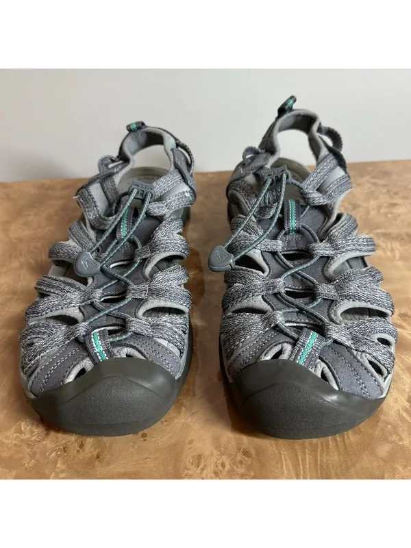 KEEN Whisper Sandals Women's 11 Gray Peacock Green Waterproof Hiking Water - Image 2