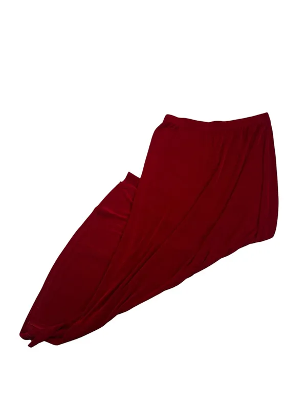 Cherry Red Maxi Skirt Slinky Stretch Low Rise 90s Goth Vamp Grunge Coquette - Image 5