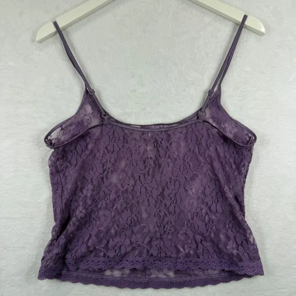 Victoria's Secret Purple Floral Lace Camisole Spaghetti Strap Vintage USA Large‎ - Image 5