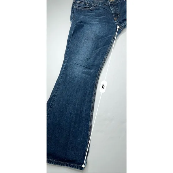 American Eagle Bootcut Wide Leg Pocket‎ Embroidered Details Blue Jean sz 12 - Image 6