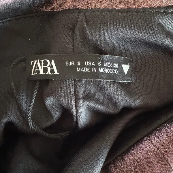 Zara Bloggers Fave Metallic Voluminous Flower Strapless Mini Dress Size Small - Image 13