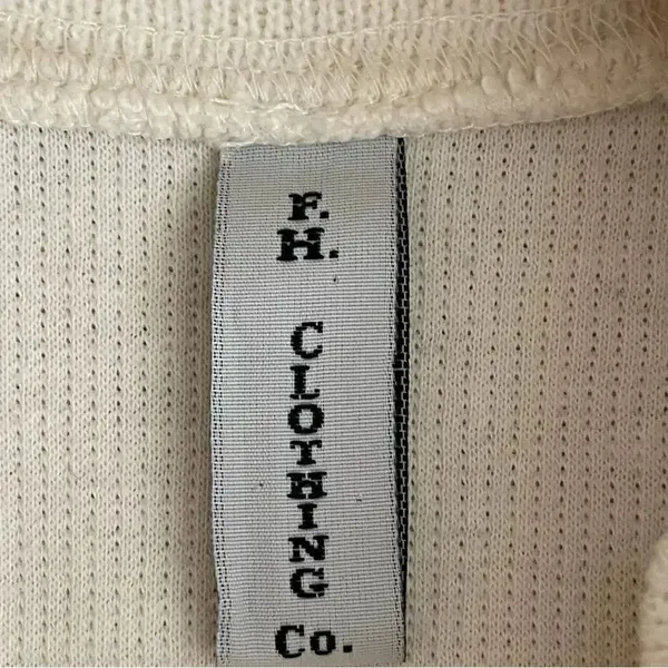 F. H. Clothing Off White Cotton Mock Neck Boxy Pullover Womens Sweater SZ L - Image 8