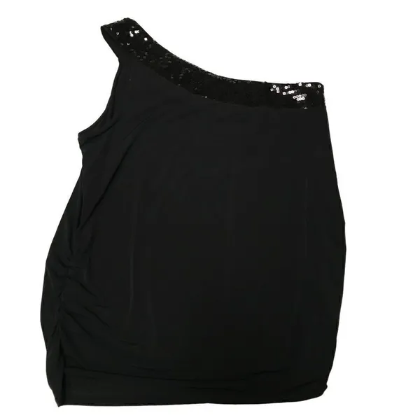 Lane Bryant black one shoulder sequin tank blouse 18/20‎ - Image 3