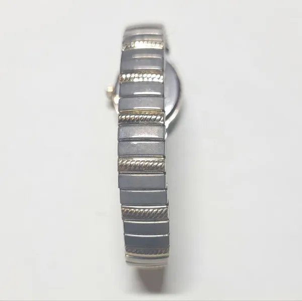 Vintage Two Tone Quartz Stretch Watch Japanese Movement - Image 4