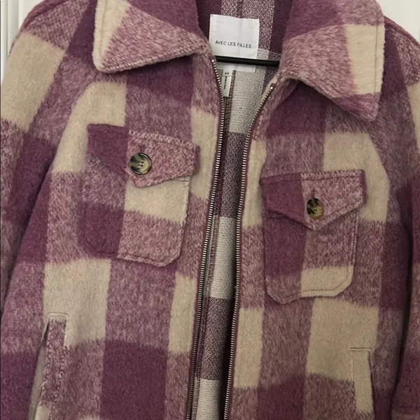 Avec Les Filles Pink and Cream Jacket Cozy Style - Image 7