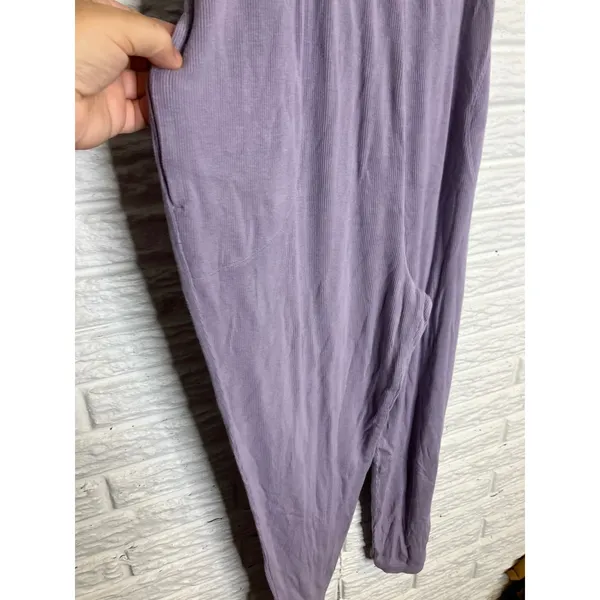 Saturday Sunday Jumpsuit Womens Small Purple Excellent Ribbed Knit Tie Waist - Image 4
