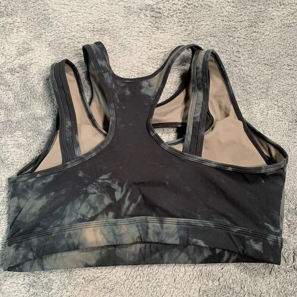Alphalete Black and Gray Tie-Dye Sports Bra - Image 5