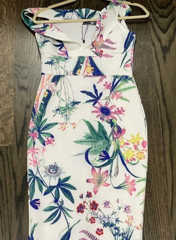 Floral White midi dress - Image 2
