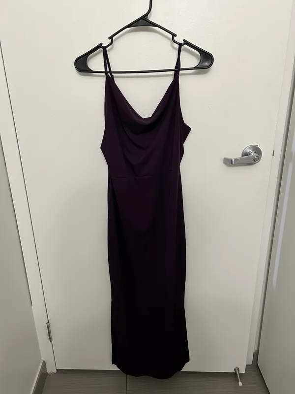 Amazon Cowl Neck Purple Midi Dress - Image 4