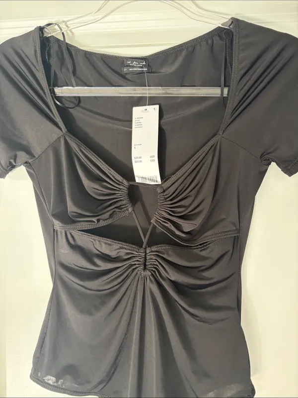 NWT Out From Under for Urban Outfitters Black Short-Sleeve Bodysuit Size Small - Image 2