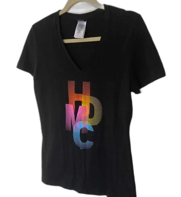 Harley-Davidson Appalachian Black V Neck T-Shirt Cotton Mechanicsburg, PA Sz M - Image 9