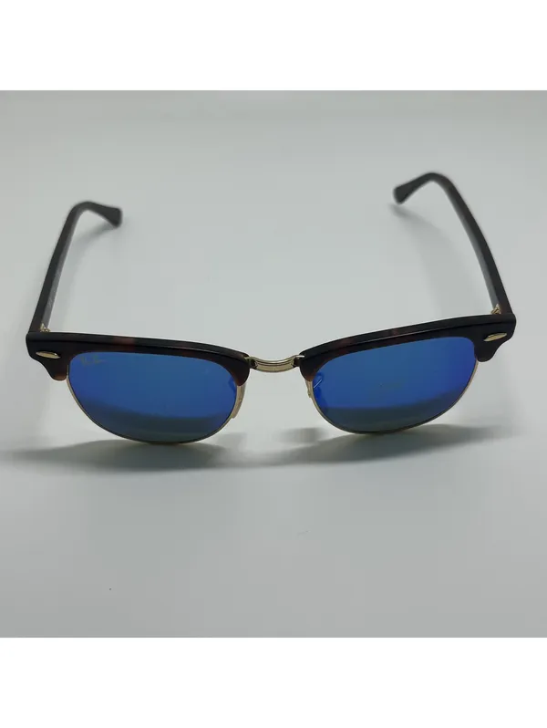 Ray-Ban RB 3016 Clubmaster Classic Sunglasses with Blue Mirrored Lenses - Image 2