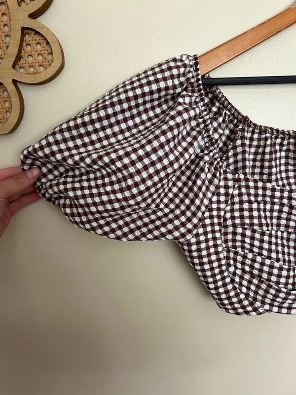Wild Fable Gingham crop top (L) - Image 2