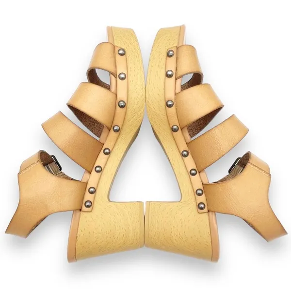 J. Crew The Chloe Clog Platform Strappy Sandal in Saddle Tan Faux Leather Size 7 - Image 11