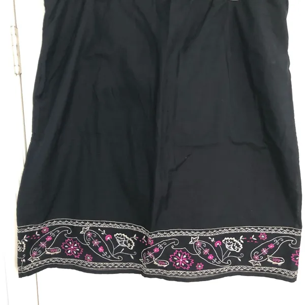 Vintage 90s y2k Amanda smith floral‎ embroidered black pink skirt waist 38” - Image 6