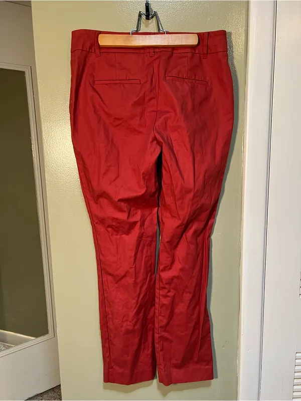 Ann Taylor Women's Size‎ 6 Skinny Dress Pant Burnt Red Orange Stretch Cotton - Image 5