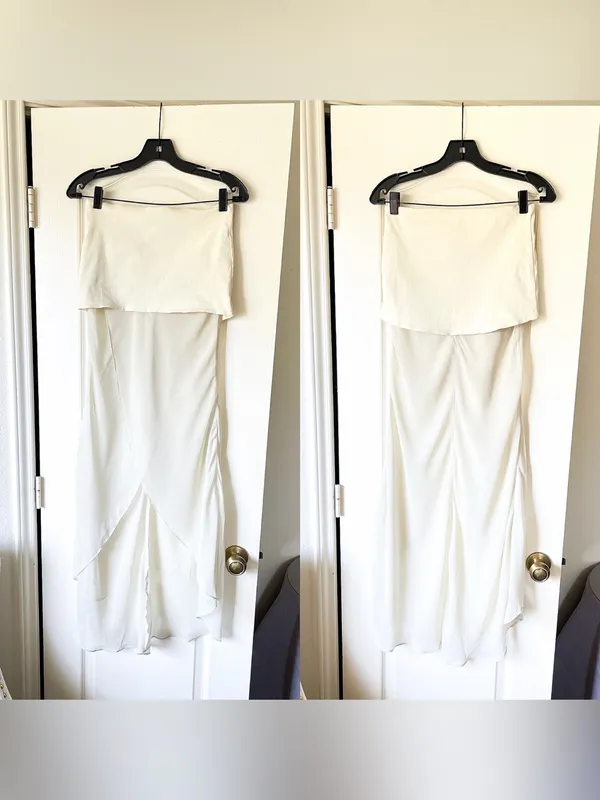 Ance Gria Rosalie Silk Chiffon Maxi Skirt Cream XS NWT - Image 3