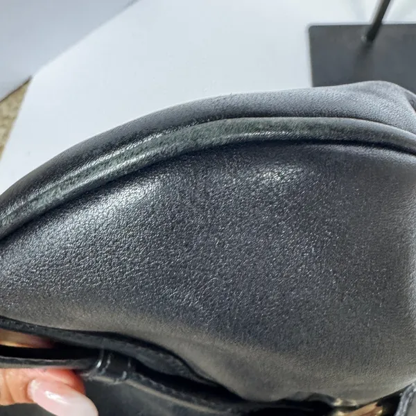 GUCCI Vintage BLACK LEATHER 85TH ANNIVERSARY GG MONOGRAM HOBO BAG - Image 12