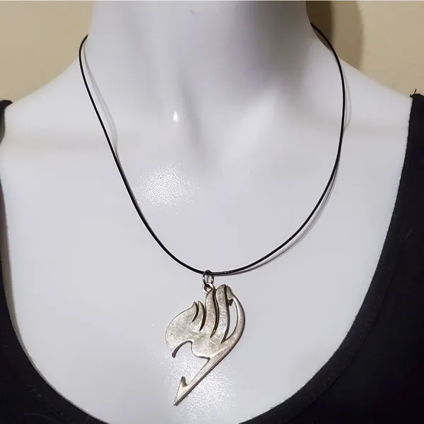 Silver Tone & Black Fairy Tail Necklace - Image 3