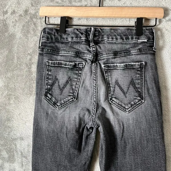 Mother The Looker Ankle Fray Skinny Jeans 24 X‎ 28” Stargazing Black Distressed - Image 6
