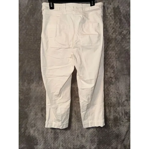 By Anthropologie Colette Cream High Rise Cropped Belted Pants Size 28 #700 - Image 7