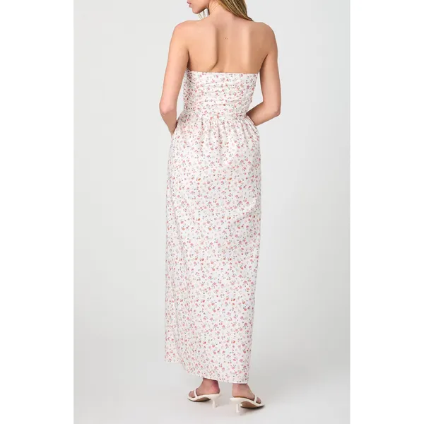 French‎ Connection Strapless Floral Maxi Dress Cerise Pink Multi Cotton - 0 NEW - Image 2