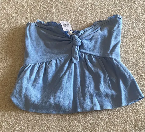LA Hearts Blue Ruffle Trim Top - Image 2