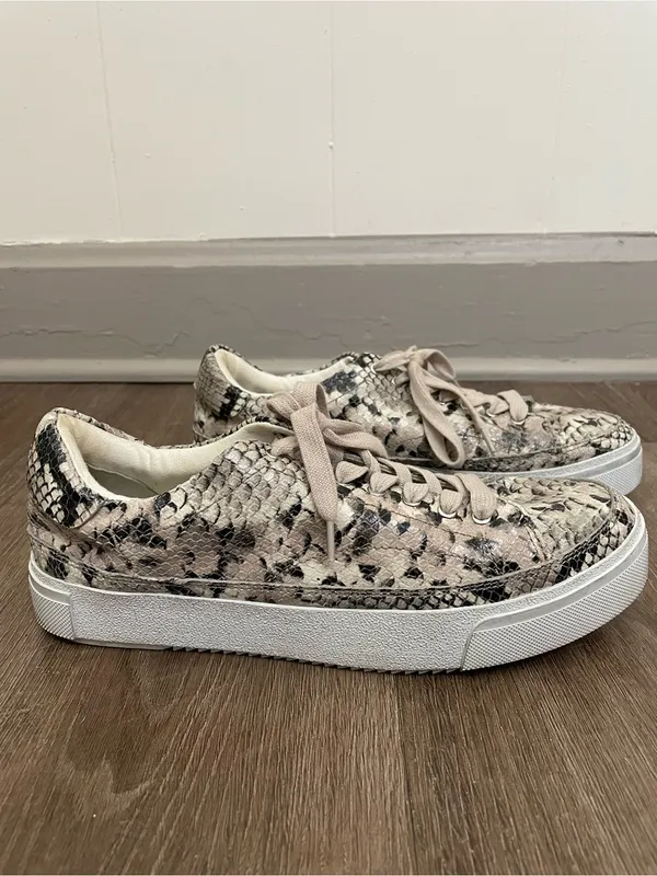 All Saints Trish Sneakers Python Snake Size 9 Animal Print Lace Up Shoes - Image 3
