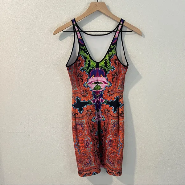 Revolve Clover Canyon Orchid Trip Neoprene Dress Sleeveless Mini Paisley‎ - Image 3