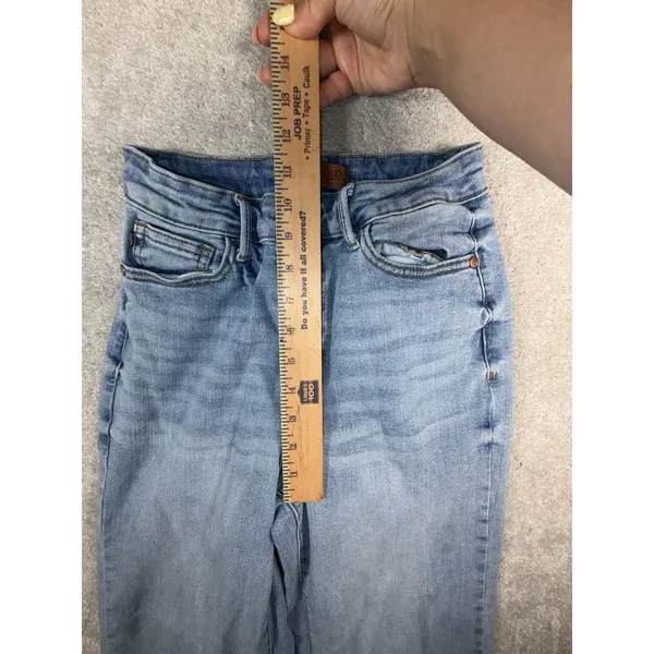 judy blue raw hem colorblock 3/26 wide leg crop - Image 8