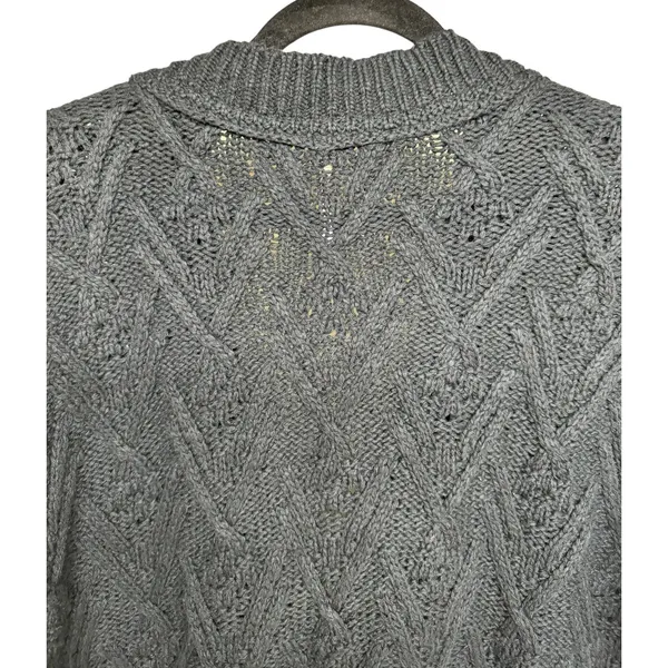 Free People Montana‎ Cable Cardi Black Women's Size Medium - Image 4