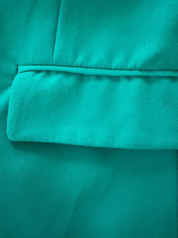 Green Double Breasted Women Blazer size M - Image 7