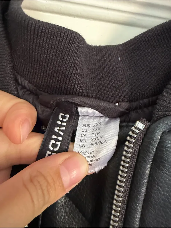H&M Divided Faux Leather Bomber Jacket - Image 3