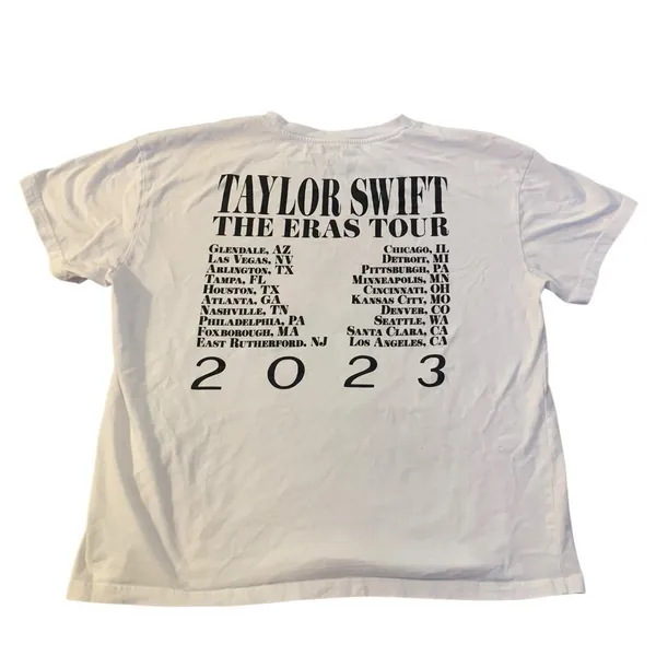 Taylor Swift The Eras Tour T-Shirt XL White 2023 Concert Merch‎ Swiftie Y2k - Image 4