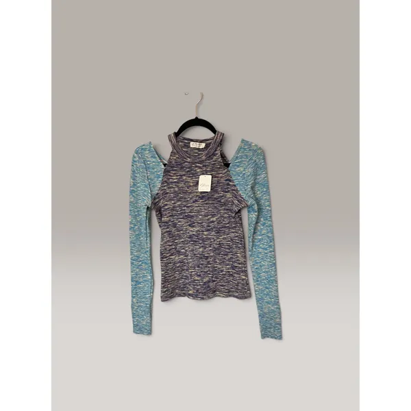 We The Free Free People Cold Shoulder Space Dye Top Cool Combo OB1506198 Medium - Image 2