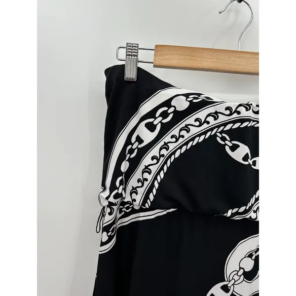 White House Black Market Dress Women XS Strapless Black‎ White Resort Birthday - Image 6