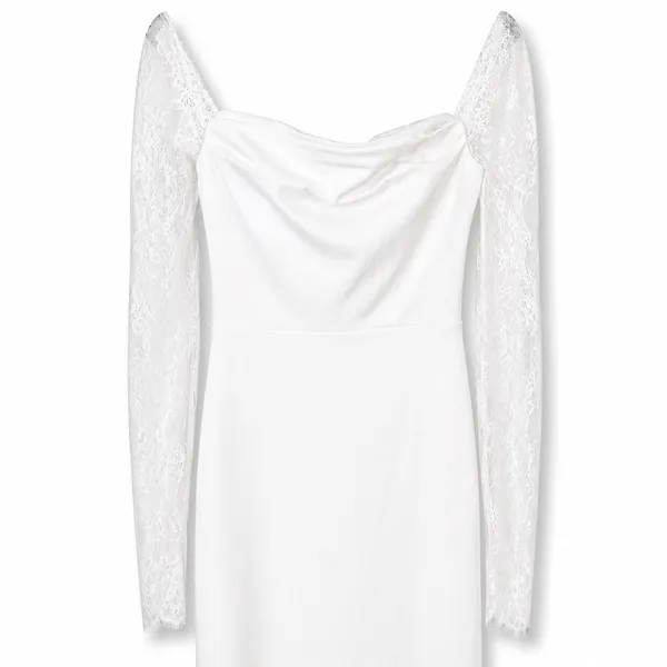 Lulus Lux Bridal NWOT Anabella White Off-the-Shoulder Mermaid Maxi Wedding Dress - Image 7