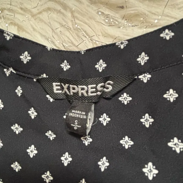 Express Black and White Polka Dot Long-Sleeve Mini Dress Size S/P - Image 4