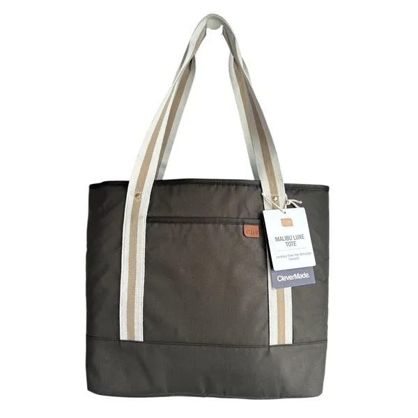 CleverMade Malibu Luxe Tote Bag 15” Laptop Work Travel Shoulder Bag Brown NWT - Image 3