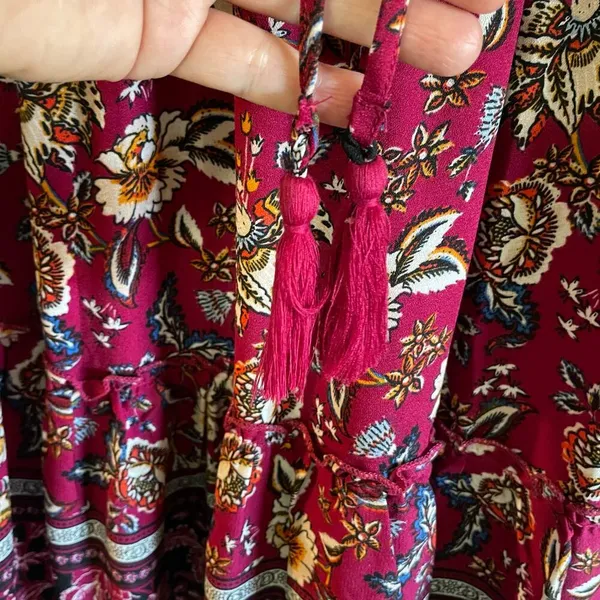 Altar’d State Red Floral Dress size medium - Image 9