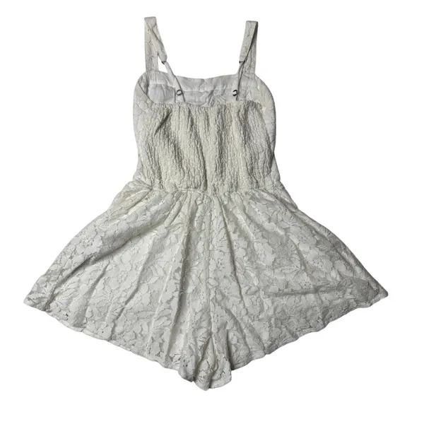 Abercrombie & Fitch White Floral Lace Romper Women’s XS Boho Coquette - Image 3