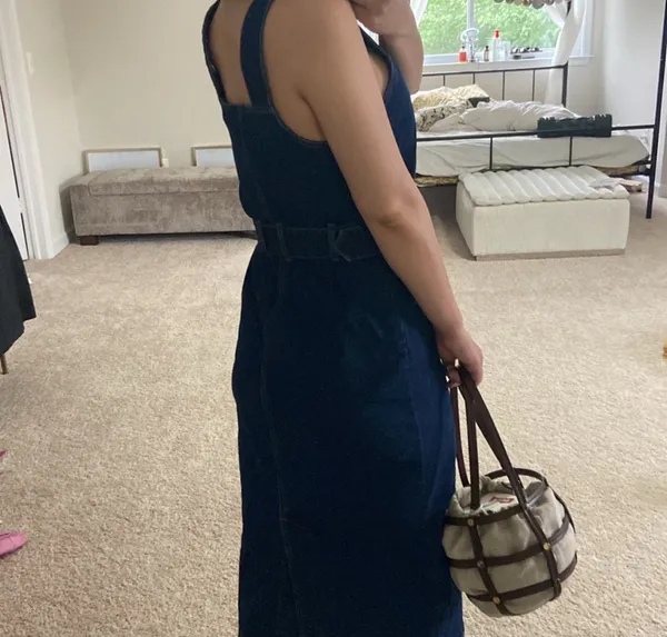 H&M dark denim midi dress. S - Image 10