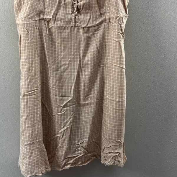 American Eagle Women‎ Beige Plaid Mini dress size L - Image 3