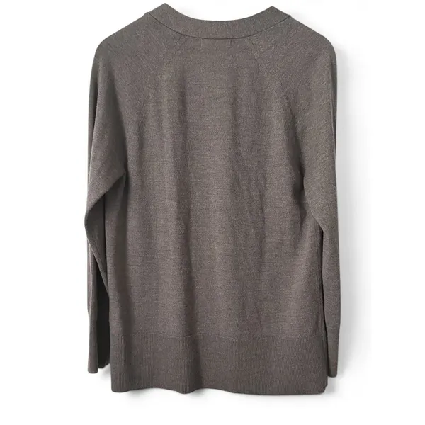 Banana Republic Wool Womens Taupe Brown V-Neck Button Front Pocket Cardigan - Image 2