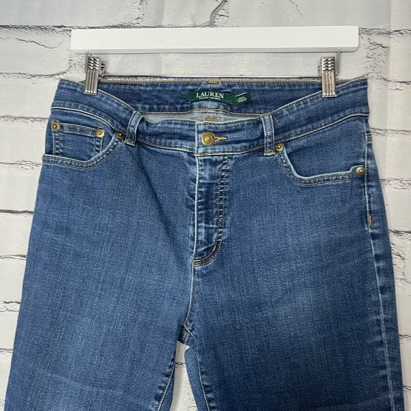 Lauren Ralph Lauren Straight Jeans 10 Stretch Mid‑Rise Ankle Streetwear Denim - Image 5