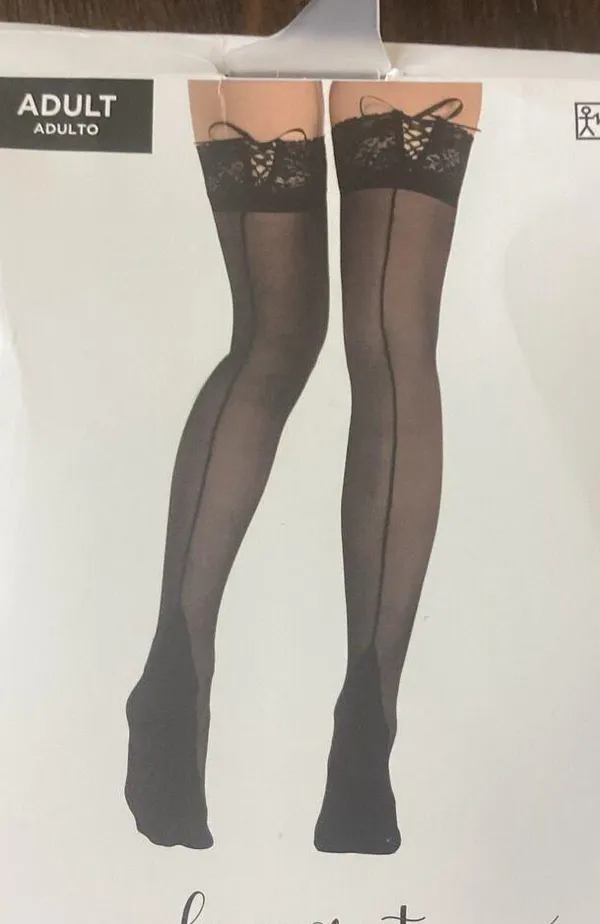 Corset Top Black Thigh High Stockings - Image 2