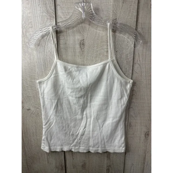 Womens Small Bundle White Cotton Cami and Blue Smocked Paperbag Lounge Shorts - Image 3