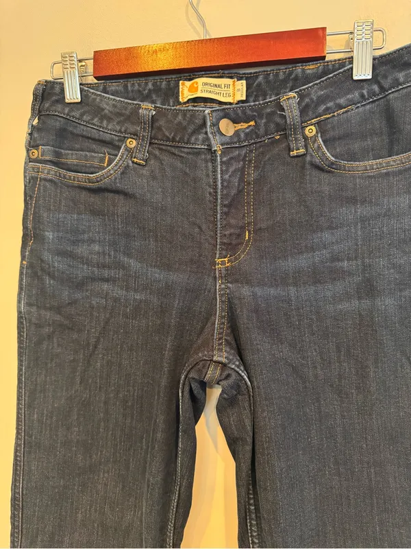 Carhartt Flannel Lined Straight Leg Jeans Size 8 - Image 2