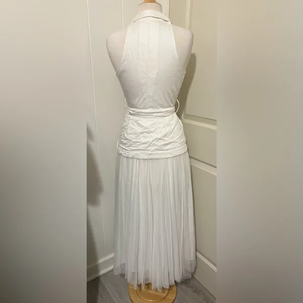 HUTCH $280 ANTHROPOLOGIE White Tulle Vest Dress Size 2 Coquette‎ Wedding Bride - Image 3