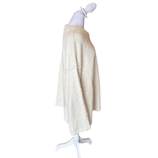 Free People Harrison Bunny Crew Neck Sweater Oversized Cream Womens Medium - Image 5